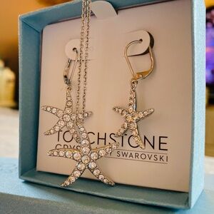 Swarovski Crystal Starfish Necklace and Earrings